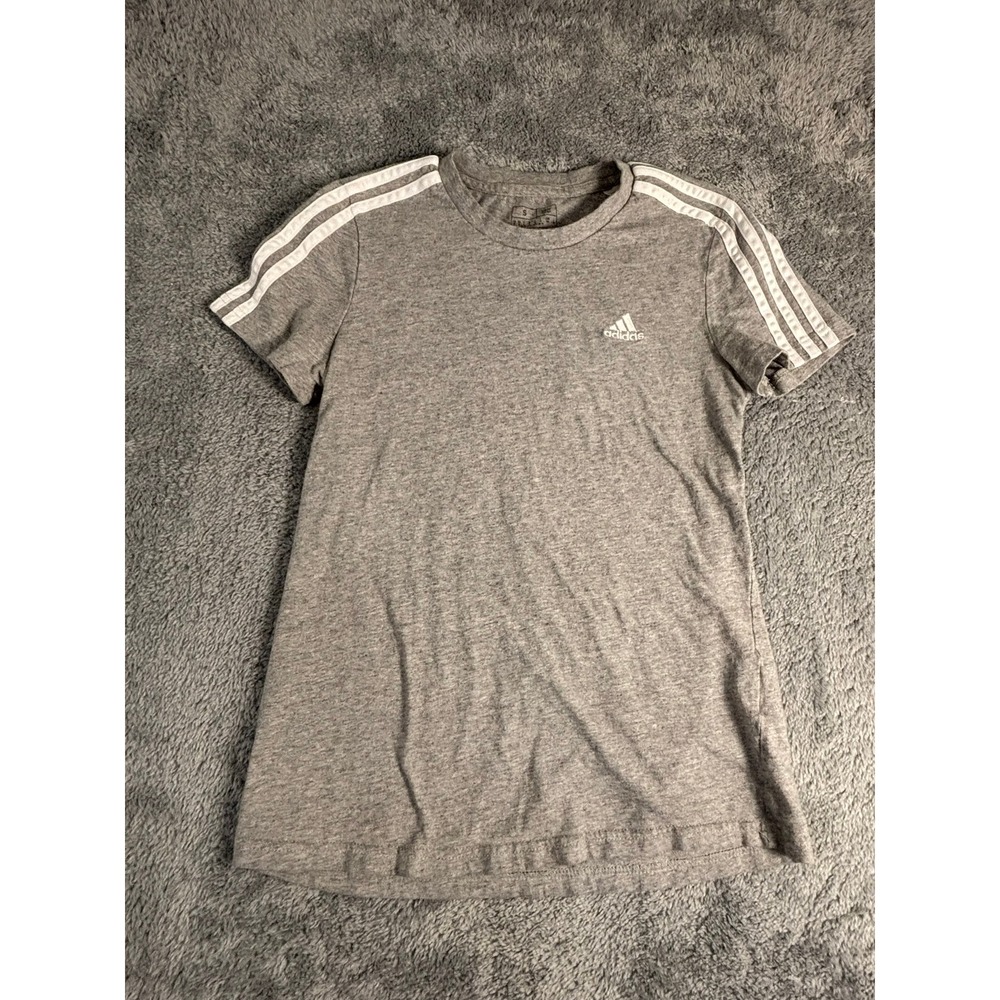 Adidas Essentials 3-Stripes Slim Fit T-Shirt Grey White GL0785 Mens Small